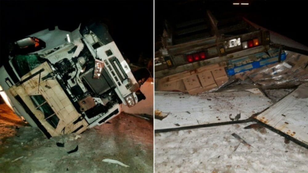 Video: “Renolito”, el camionero que manejaba con una damajuana y volcó en la nieve