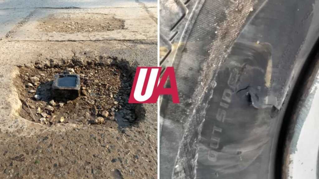 Rompió su vehículo a raíz de un pozo en plena avenida y nadie le dio repuestas