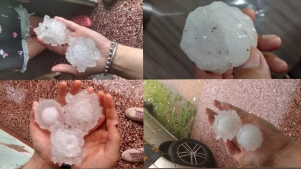Increíble caída de granizo en Saladillo y Laprida