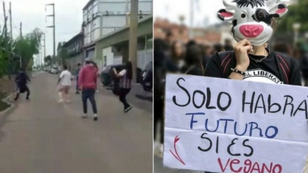 Carniceros enfrentaron a las trompadas a un grupo de veganos en Monte Grande
