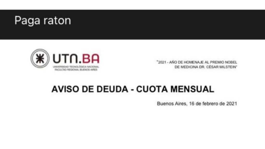 “Pagá ratón”: el insólito mail de una universidad para reclamar cuotas adeudadas