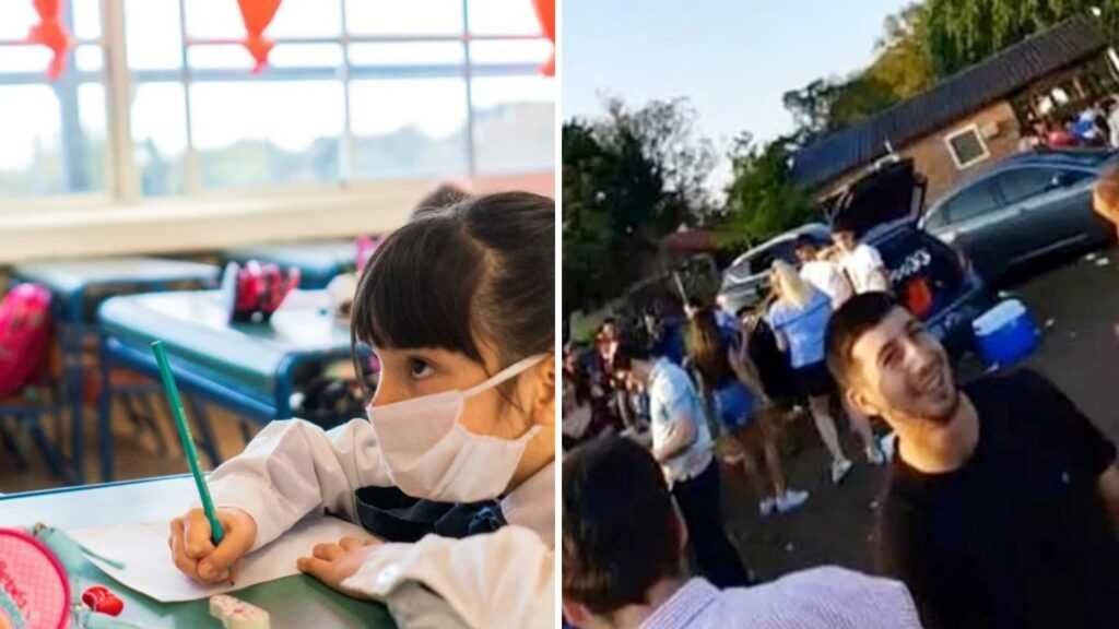 Enojo en redes sociales: Chicos en la Escuela con barbijos y fiestas clandestinas sin medidas