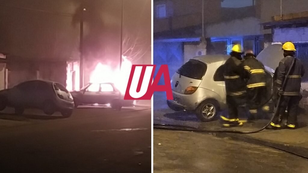 Incendio en un taller: 2 vehículos afectados