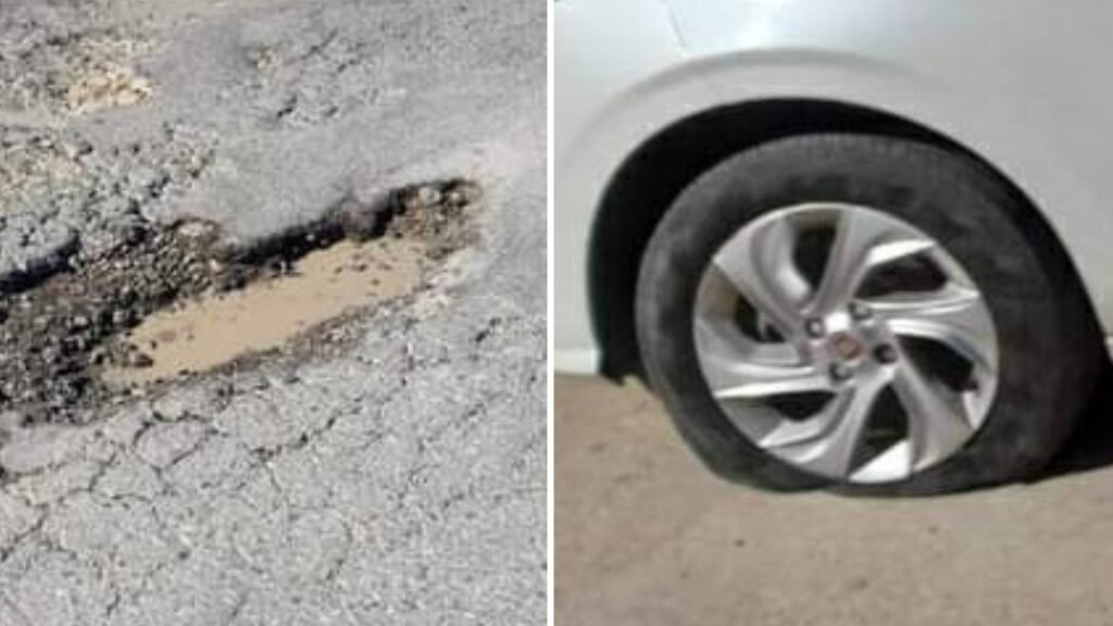 ¡Pudo ser una tragedia!: Rompió 2 neumáticos en Ruta 74 y 29