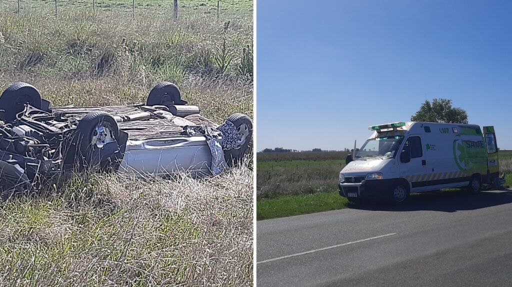 Un vehículo volcó en Ruta 29: 3 personas trasladadas al Hospital