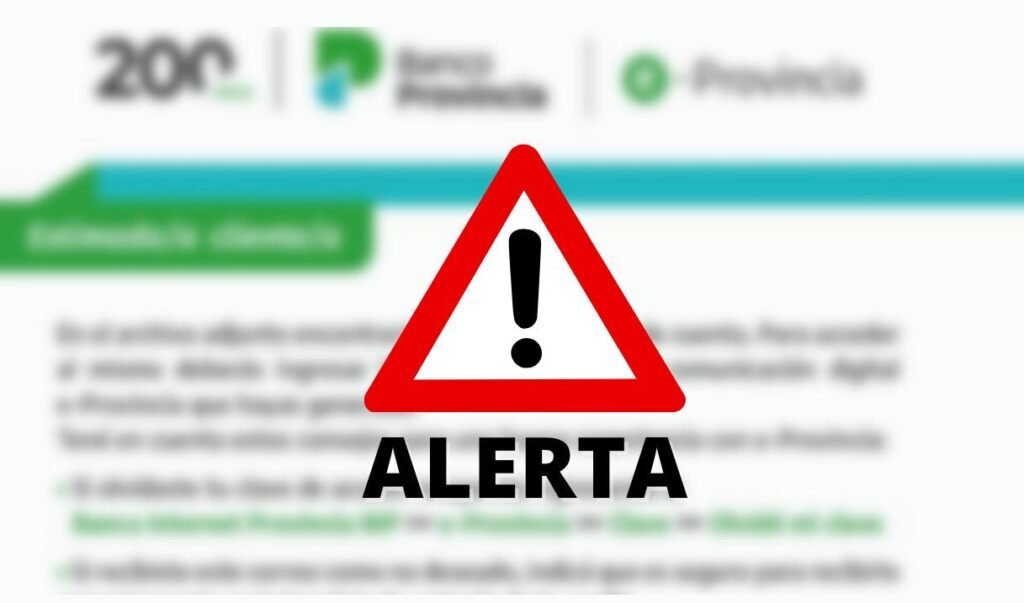 Banco Provincia advierte sobre una notificación falsa