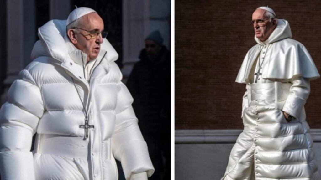 Las fotos ‘fake’ del Papa estiloso con abrigo y crucifijo gigante