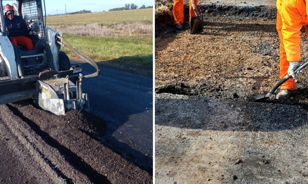 Se realizan obras de mejoramiento en Ruta 50, entre Ayacucho y Rauch