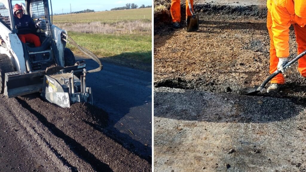Se realizan obras de mejoramiento en Ruta 50, entre Ayacucho y Rauch