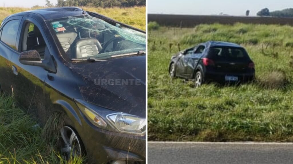 Vuelco de auto en Ruta 29: Cuatro ocupantes sufrieron golpes de consideración