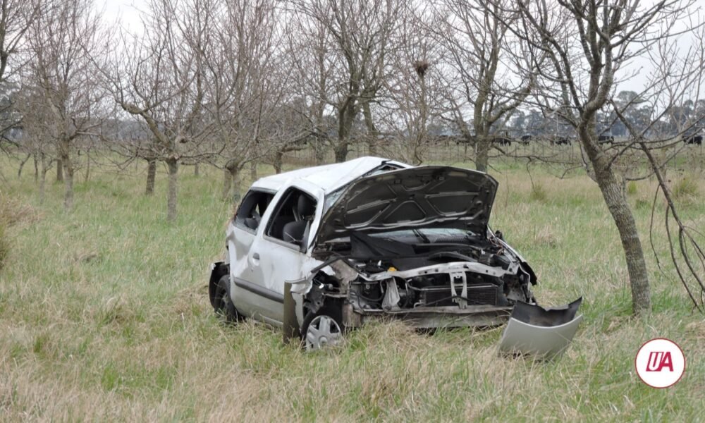 Violento vuelco en ruta 29: un menor y una mujer fueron trasladados al Hospital