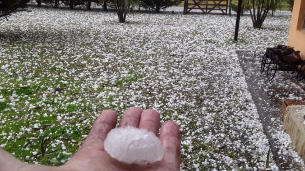 Sorprendente caída de granizo afecto a varios distritos bonarenses