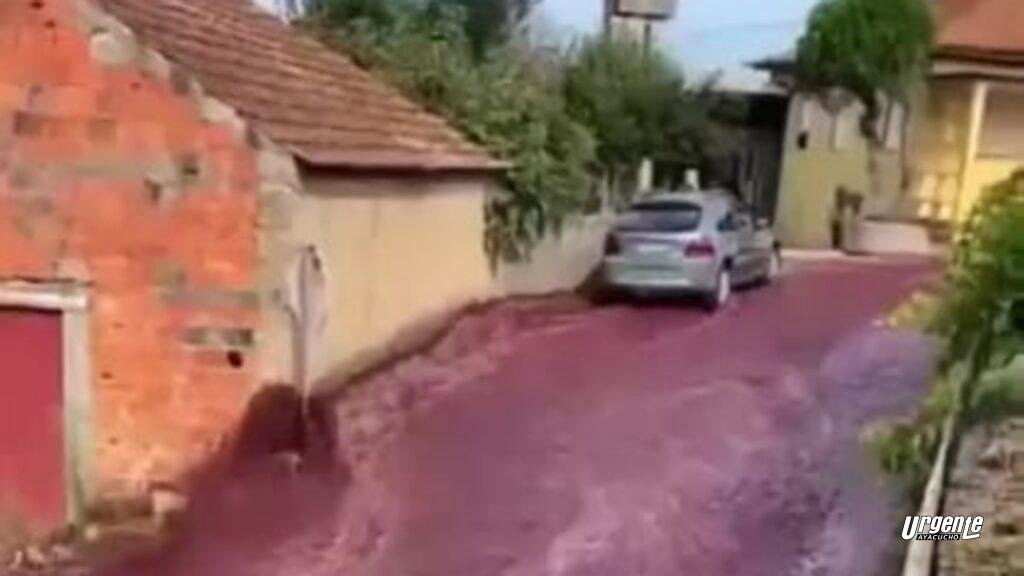 Calles de Portugal teñidas de rojo por la explosión de dos tanques de vino