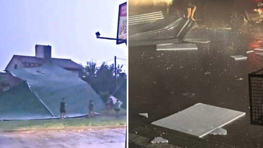 Fuerte temporal en la ciudad de Rauch: fuertes vientos generaron destrozos