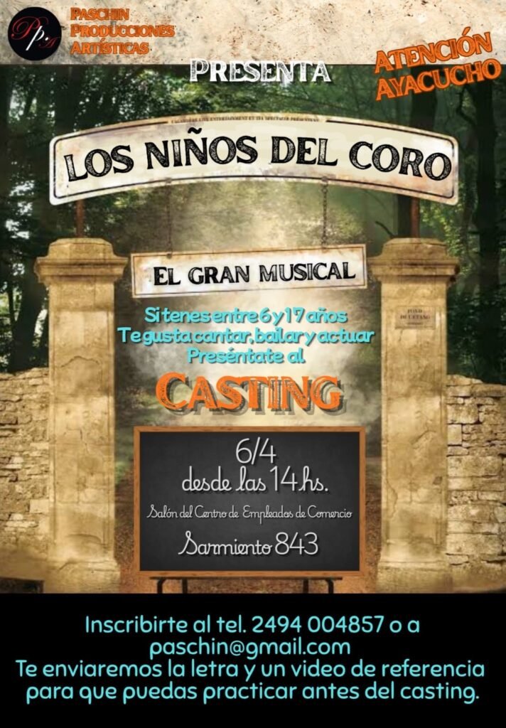 flyer casting niños Ayacucho musical Los Niños del Coro