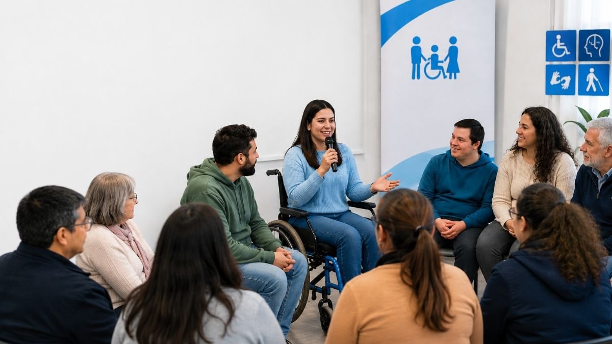 Afiche de la charla "Discapacidad en perspectiva de derechos humanos" que se realizará en Ayacucho.