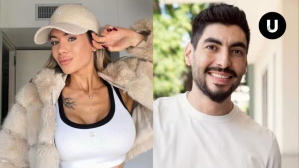Facundo Moyano junto a Candela Arizaga, de 23 años, modelo e influencer.