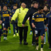 festejo de Huracán tras eliminar a Boca en La Bombonera