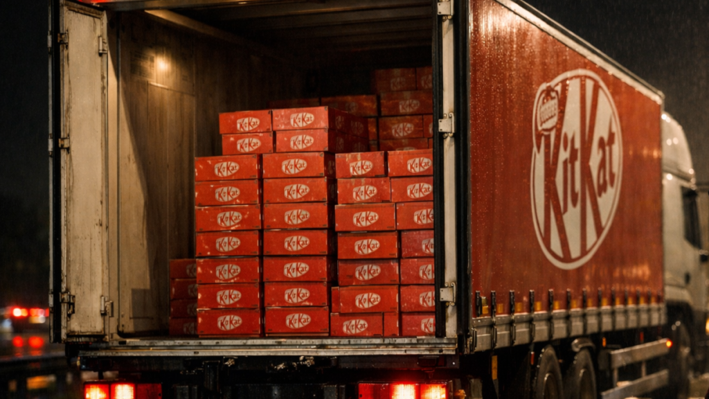 camion transporte KitKat Europa robo