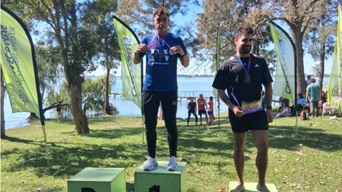 Medallas obtenidas por Leonel Quiñones en el Trail Running de Chascomús