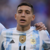 Nahuel Molina durante un partido con la Selección Argentina