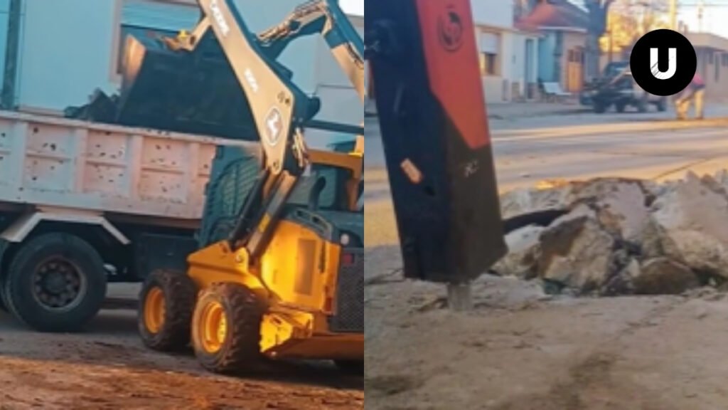 Trabajos de bacheo y reparaciones asfálticas realizados por personal municipal en calles de Ayacucho.