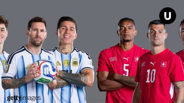 Entrenamiento de la Selección Argentina en Kansas City antes del duelo frente a Suiza.