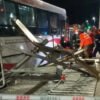 Operativo de emergencia tras el accidente de un colectivo frente al skatepark de Mar del Plata.