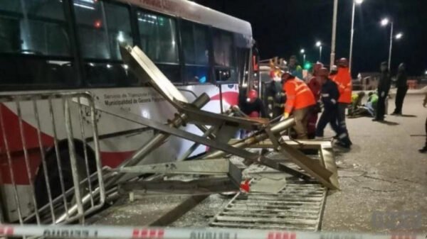 Operativo de emergencia tras el accidente de un colectivo frente al skatepark de Mar del Plata.