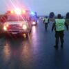 Auto volcado e incendiado sobre la Ruta Nacional 226, en jurisdicción de Balcarce, tras un violento accidente.